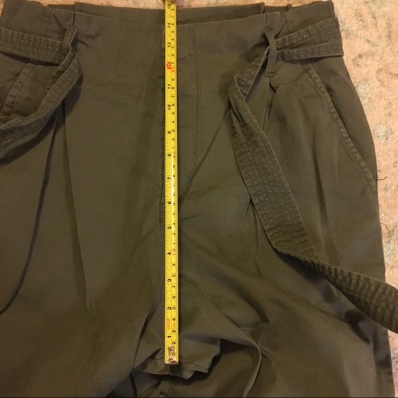 H&M olive Paper Bag Waist Pants Size 8 - Picture 6 of 8